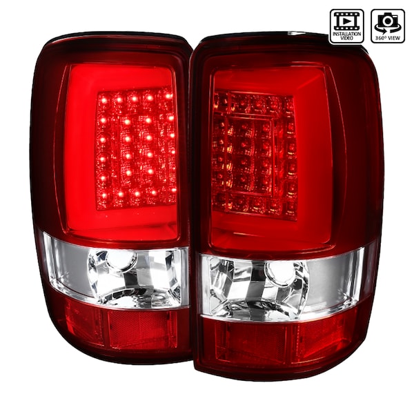 Spec-D Tuning 00-06 GMC Denali Tahoe LED Bar Tail Lights- Red LT-DEN00RLED-G2-TM - main